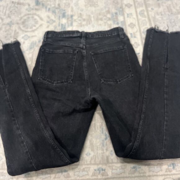 Abercrombie & Fitch Women's The Skinny High Rise Curve Black Slit Jeans 26 2R - Picture 9 of 15